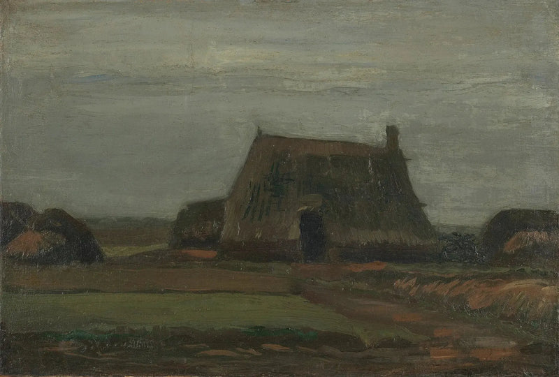 Gård med bunker af tørv - Vincent van Gogh
