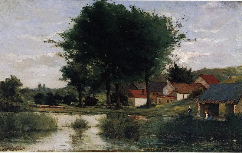Gård nær en sø, eller Efterårslandskab - Paul Gauguin