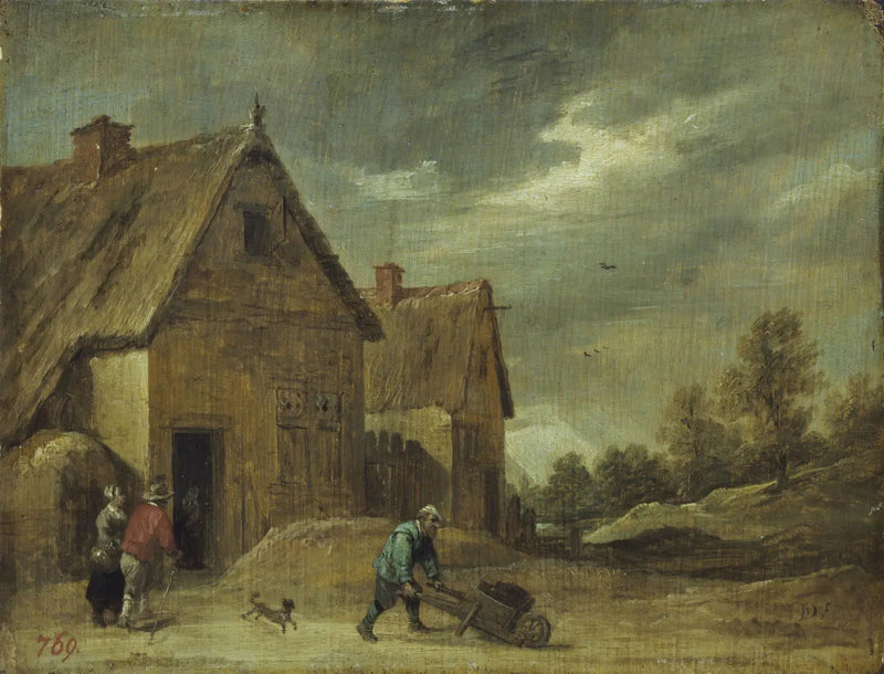 Farmer med en trillebør - David Teniers den Yngre