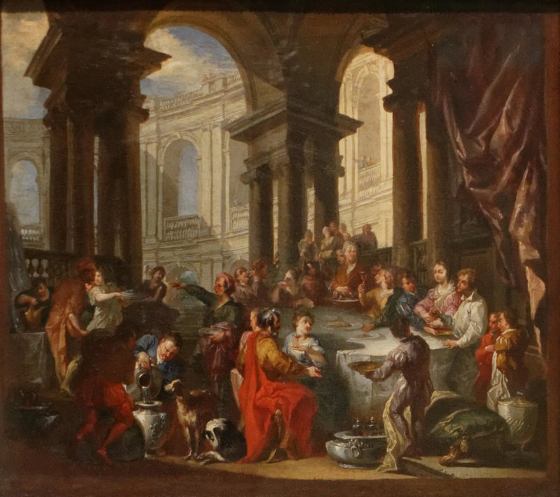 Festin donné sous un portik af ionisk orden - Giovanni Paolo Panini