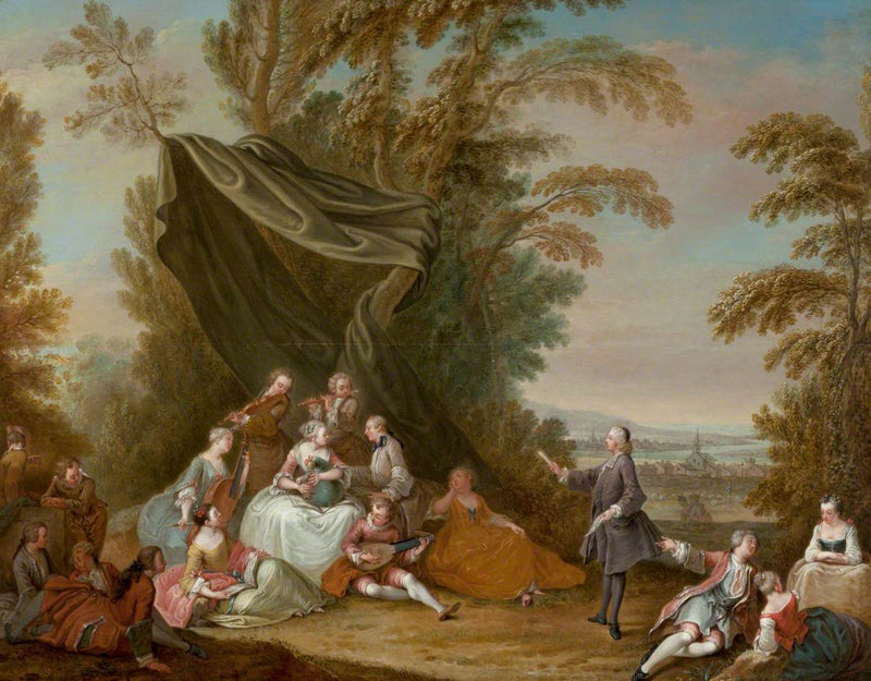 Festudflugt: Musikfest under et baldakin - Antoine Watteau