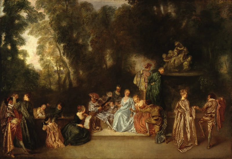 Udendørs fest - Antoine Watteau