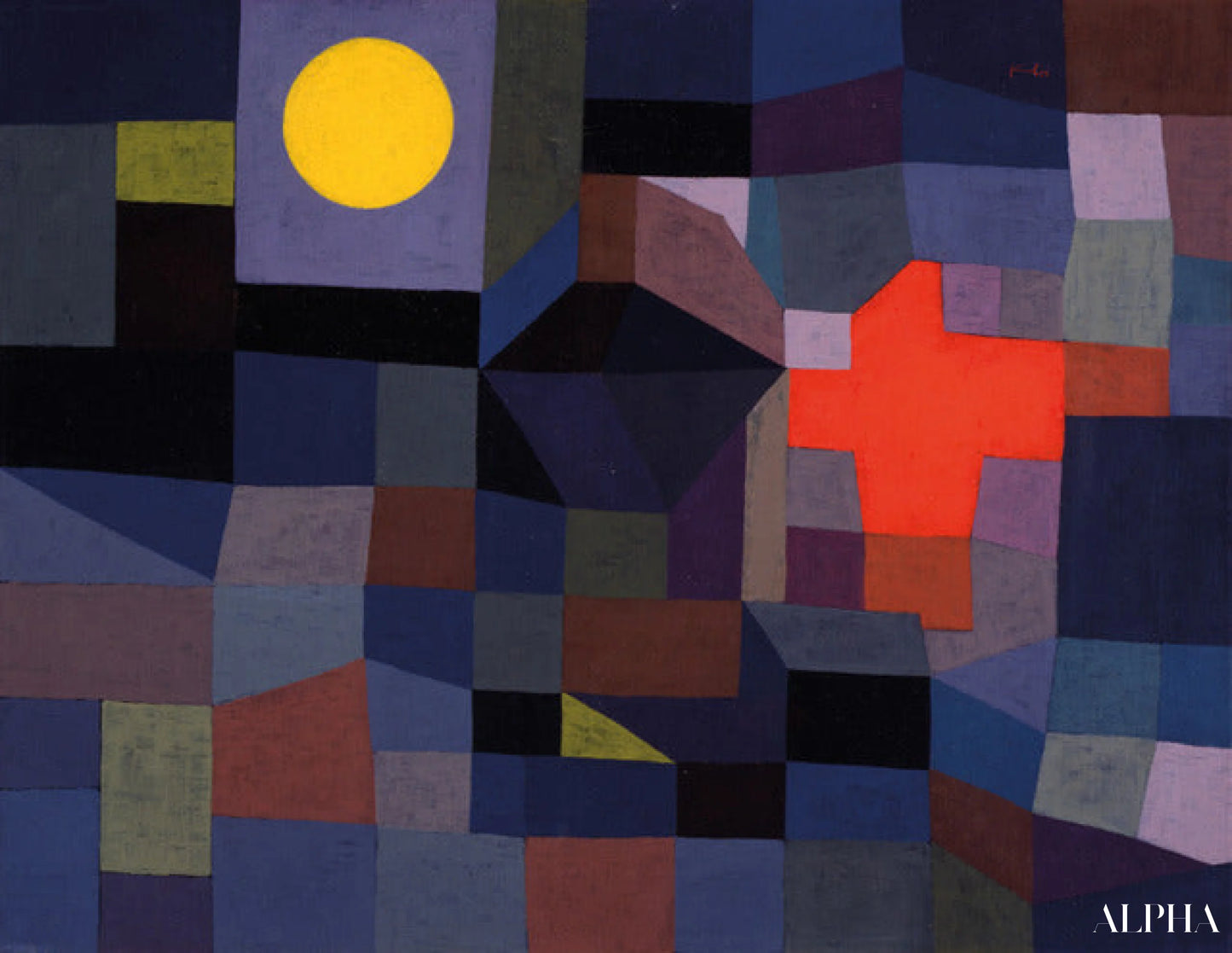 feu à la pleine lune - Paul Klee - Reproductions de tableaux et peintures haut de gamme