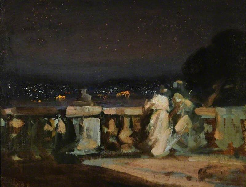 Fyrværkeri i Saint-Cloud, Frankrig - Charles Conder