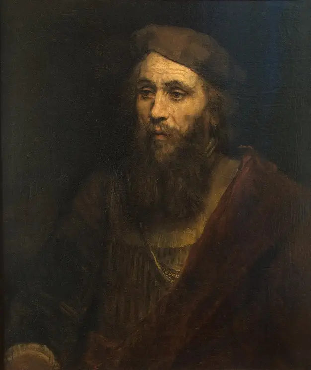 Halvfigur af en mand med skæg og baret - Rembrandt