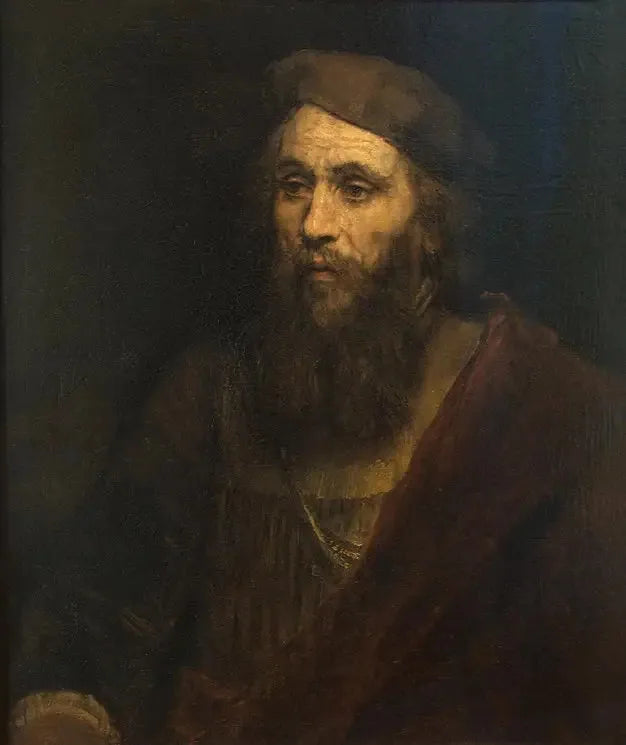 Halvfigur af en mand med skæg og baret - Rembrandt