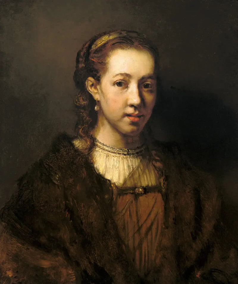 Halvfigur af en kvinde i fantasifuldt kostume - Rembrandt