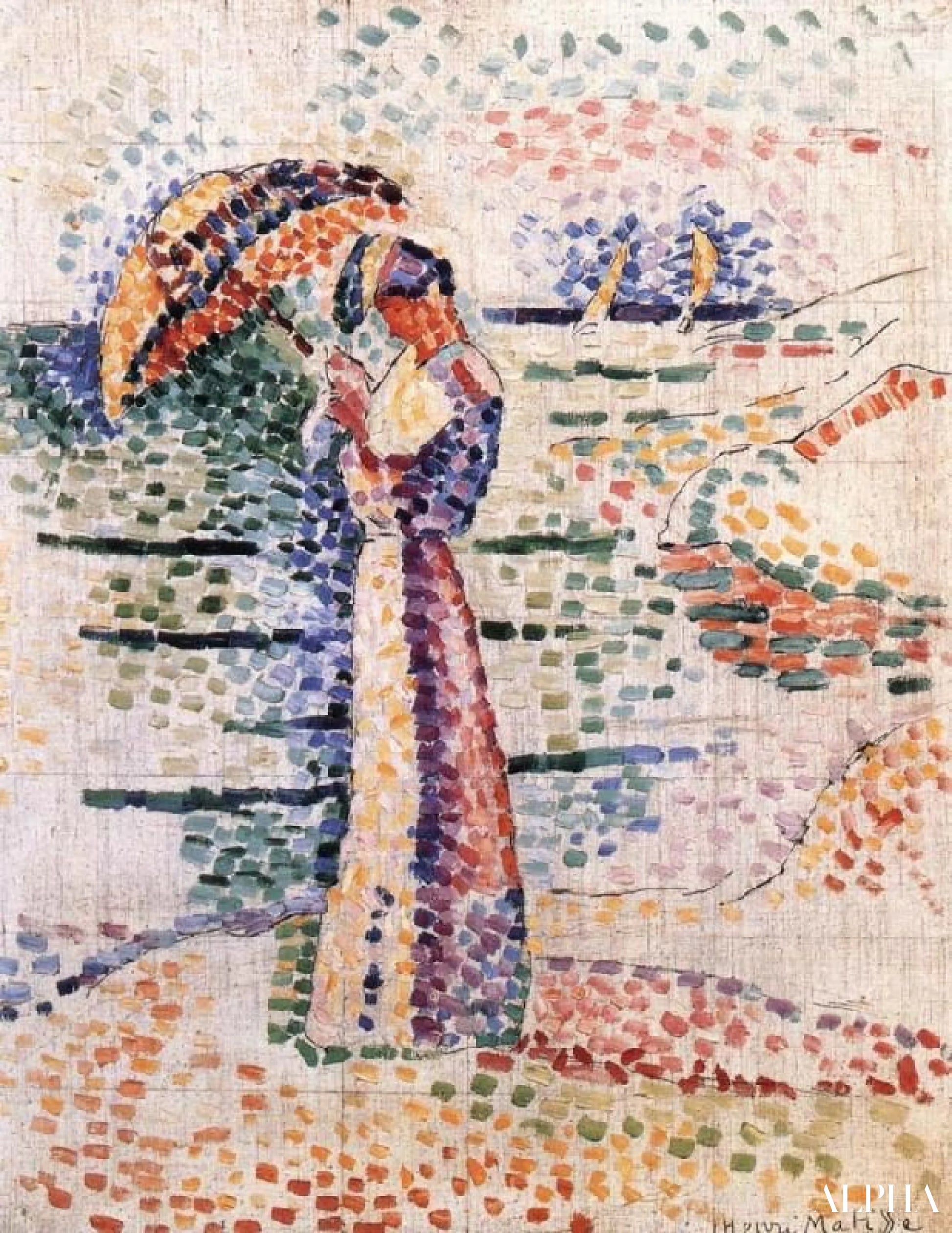 Figur med parasol 1905 - Matisse - Reproduktioner af malerier og højkvalitets malerier