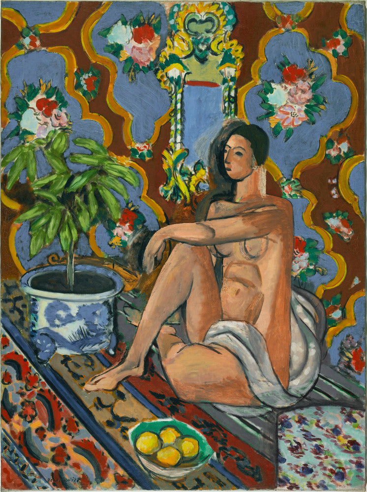 Reproduction du tableau « Figure décorative sur fond ornemental - Henri Matisse » par Alpha Reproduction en peinture à l’huile