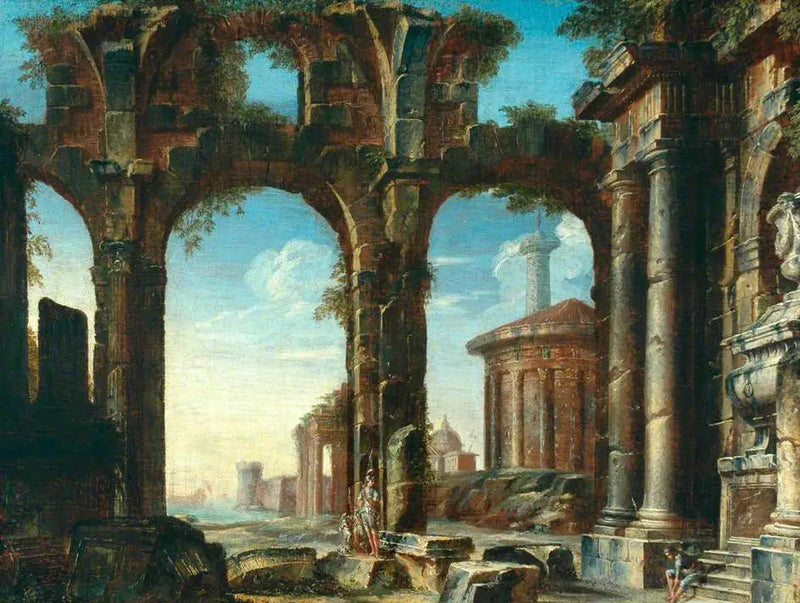 Figurer i de klassiske ruiner - Giovanni Paolo Panini