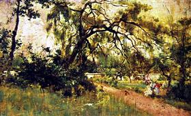 Kvindefigurer i parken - Giovanni Boldini
