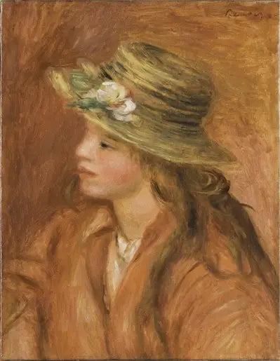 Filt med stråhat - Pierre-Auguste Renoir