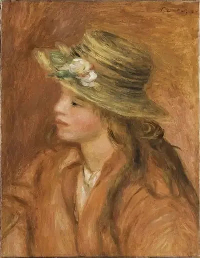 Filt med stråhat - Pierre-Auguste Renoir