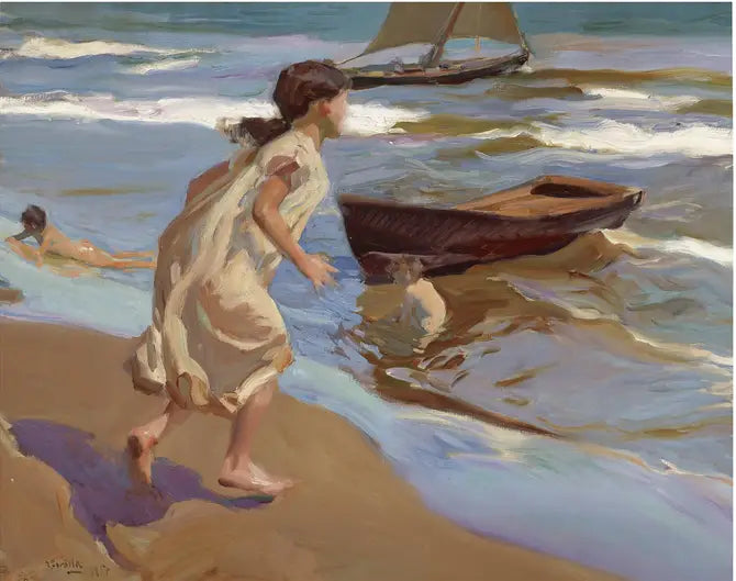 Net der går ind i vandet - Joaquín Sorolla