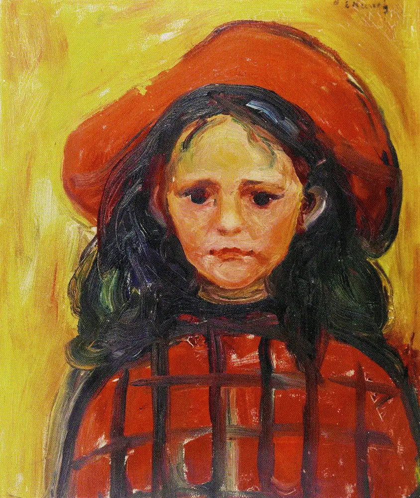 Pige i rød kjole og rød hat - Edvard Munch