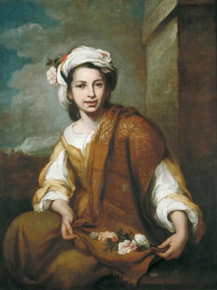 Pige med blomster - Bartolomé Esteban Murillo