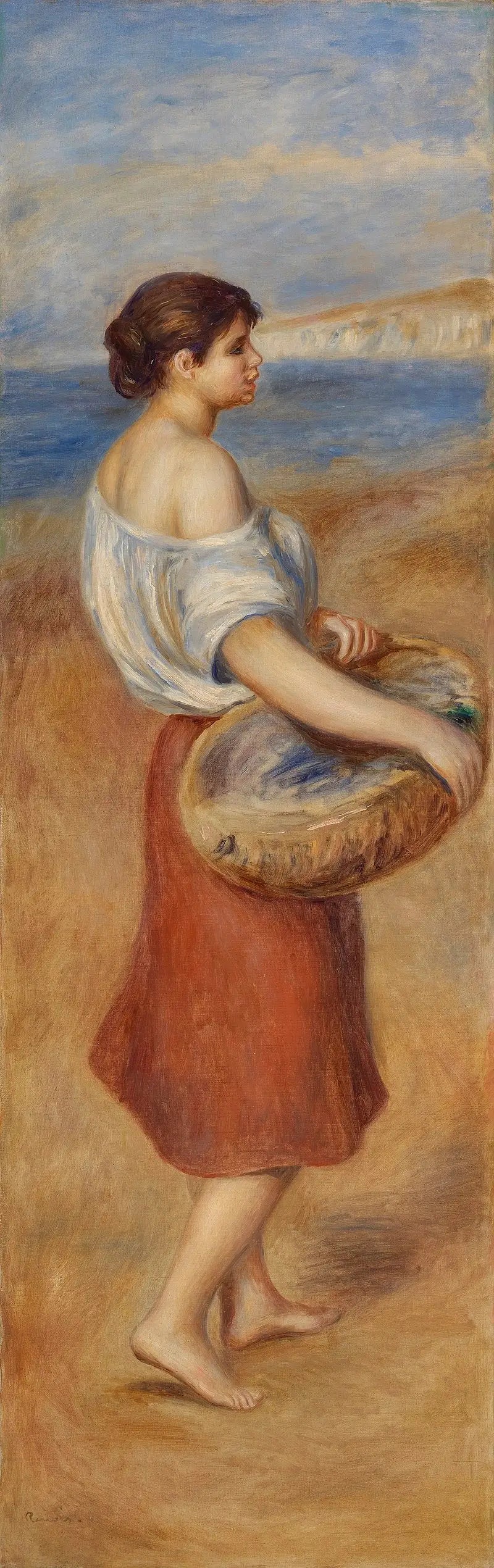 Pige med fiskekurv (Fiskerinde) - Pierre-Auguste Renoir