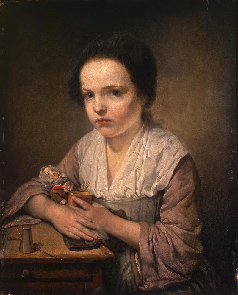 Pige med en dukke - Jean-Baptiste Greuze