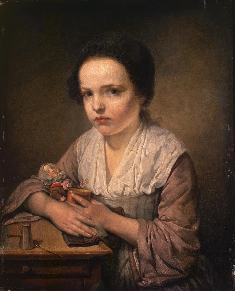 Pige med en dukke - Jean-Baptiste Greuze