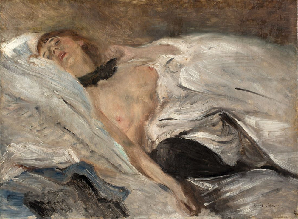 Fille endormie - Lovis Corinth image 1 reproduction de peinture à l’huile