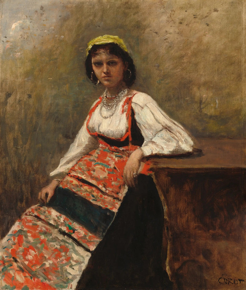 Italiensk pige - Jean-Baptiste Camille Corot