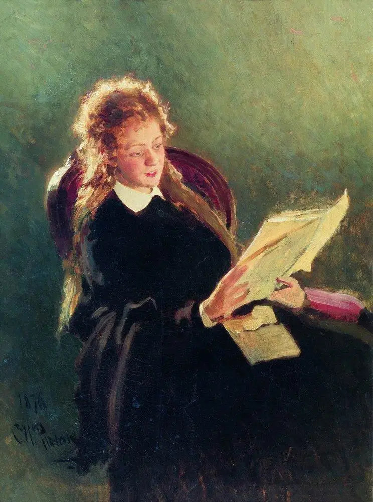 Pige, der læser - Ilya Repin