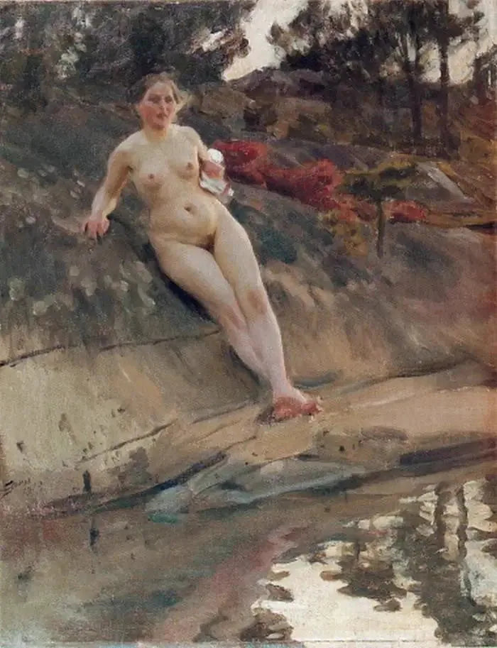 Pige, der soler - Anders Zorn