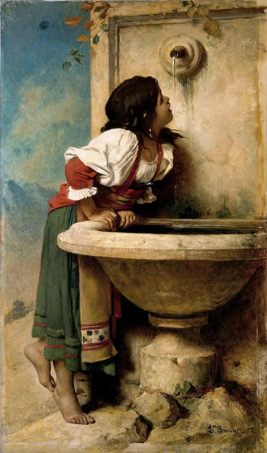 Romersk pige ved fontænen - Léon Bonnat