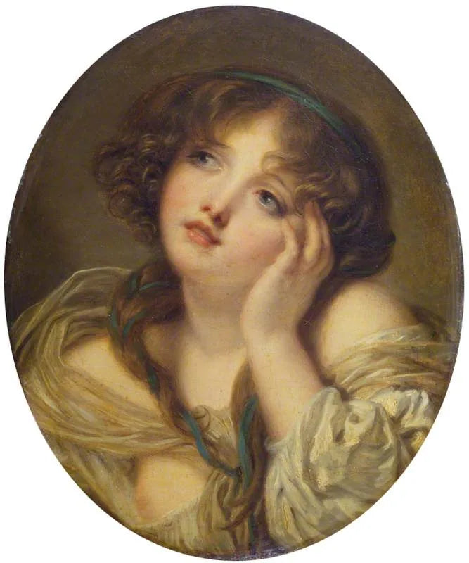 Pige, der støtter sin hånd - Jean-Baptiste Greuze