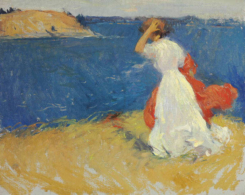 Pige på klippefremspringet - Frank Weston Benson