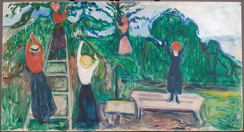 Piger, der plukker frugter (Frise Linde) - Edvard Munch