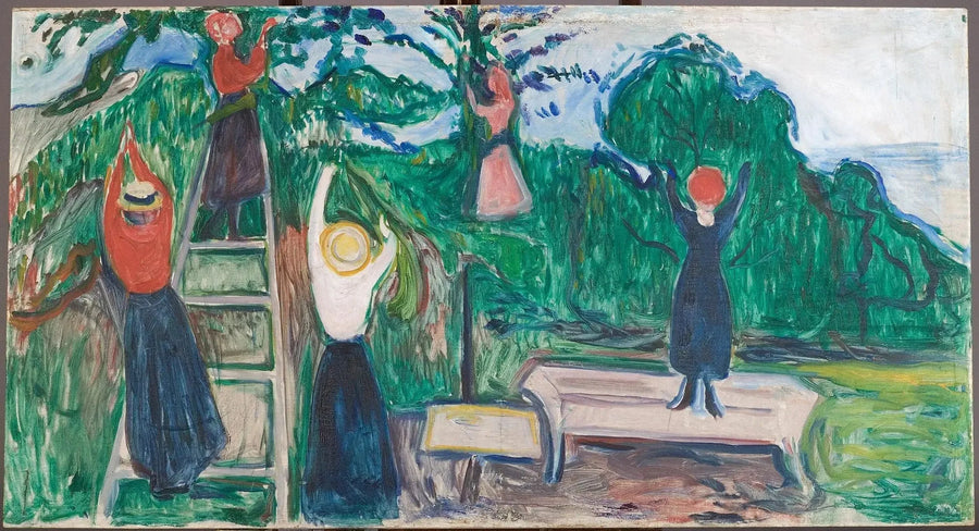 Piger, der plukker frugter (Frise Linde) - Edvard Munch