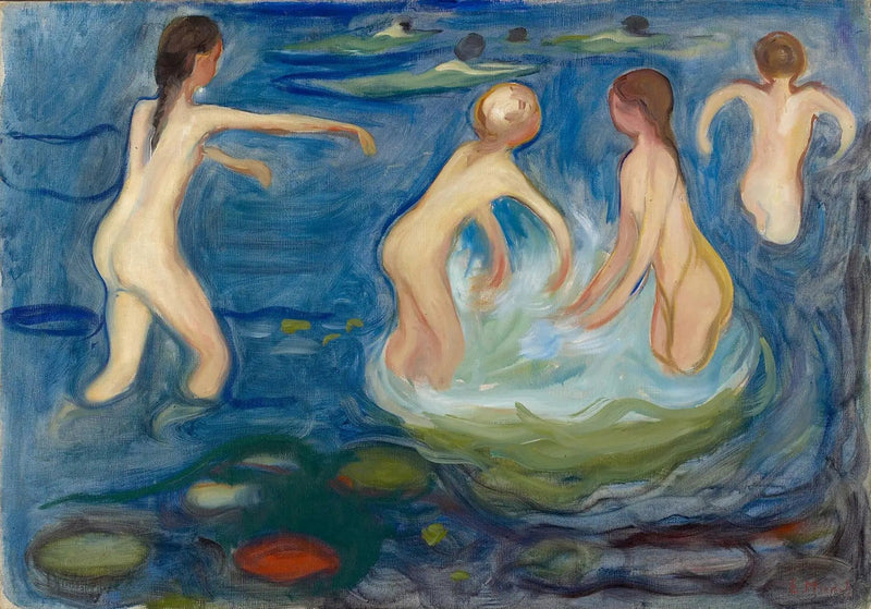 Piger, der bader - Edvard Munch