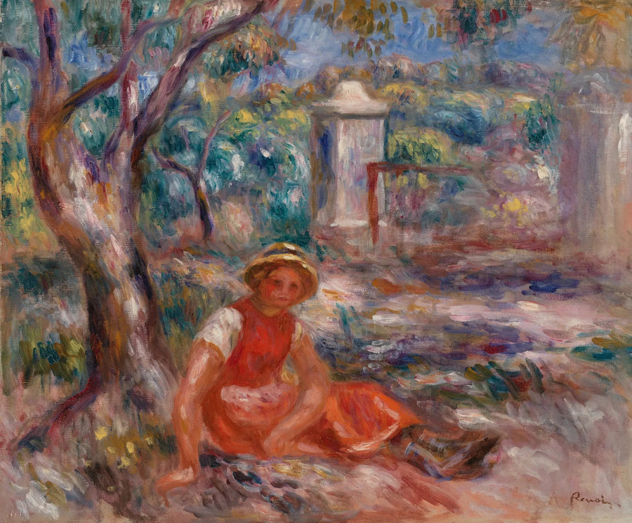Pige ved foden af et træ (Pige ved foden af et træ) - Pierre-Auguste Renoir