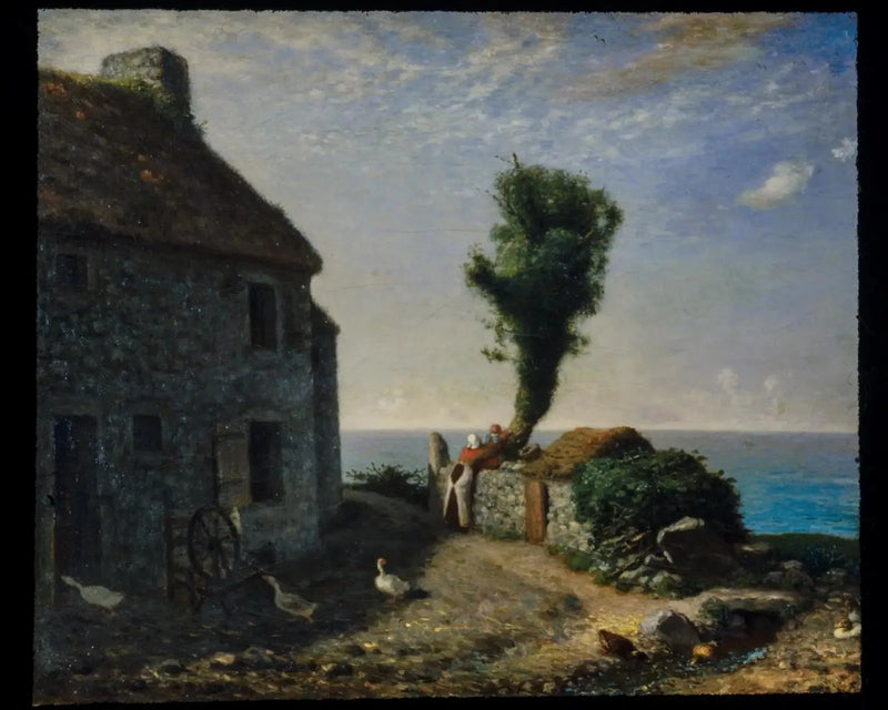 Slutningen af Gruchy landsby - Jean-François Millet