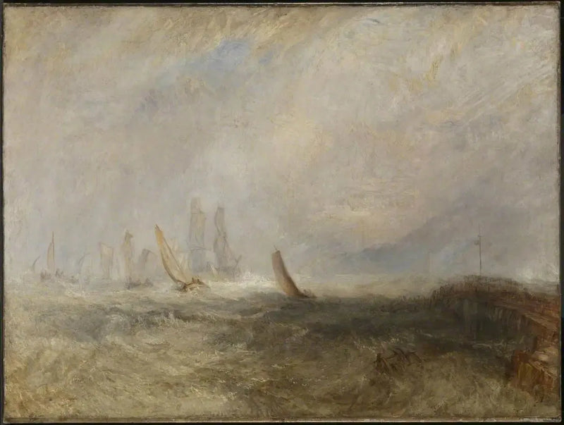 Fiskebåde, der bringer et handicappet skib ind i havn Ruysdael - J. M. W. Turner