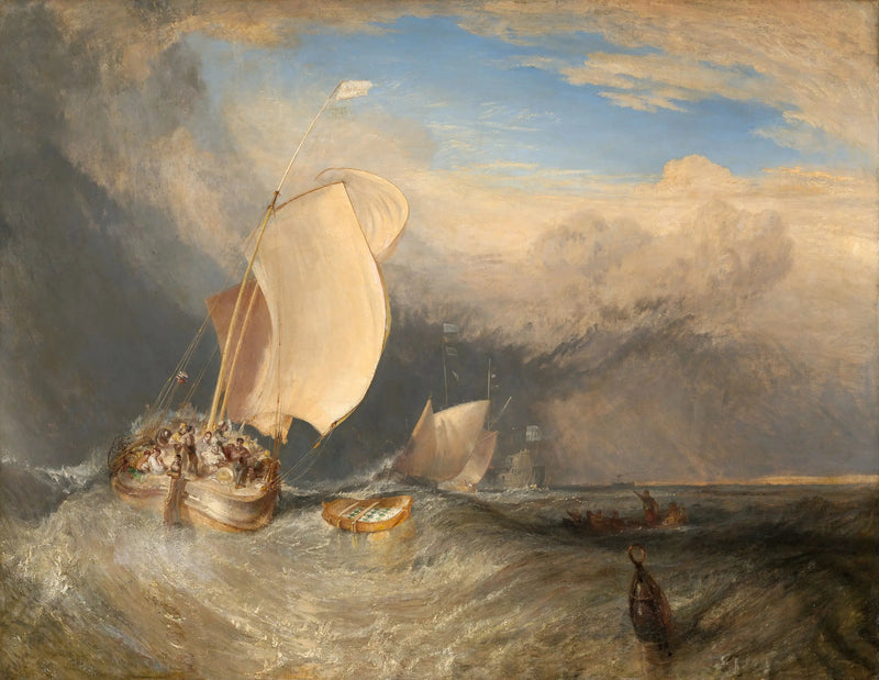 Fiskerbåde med handlende, der forhandler om fisk - J. M. W. Turner