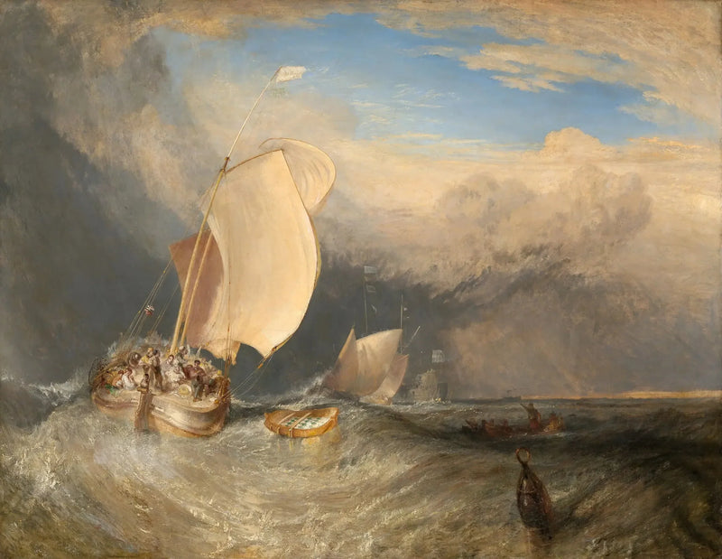 Fiskerbåde med handlende, der forhandler om fisk - J. M. W. Turner