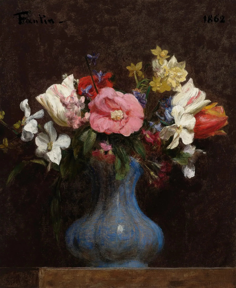 Blomster, kameelier og tulipaner - Henri Fantin-Latour