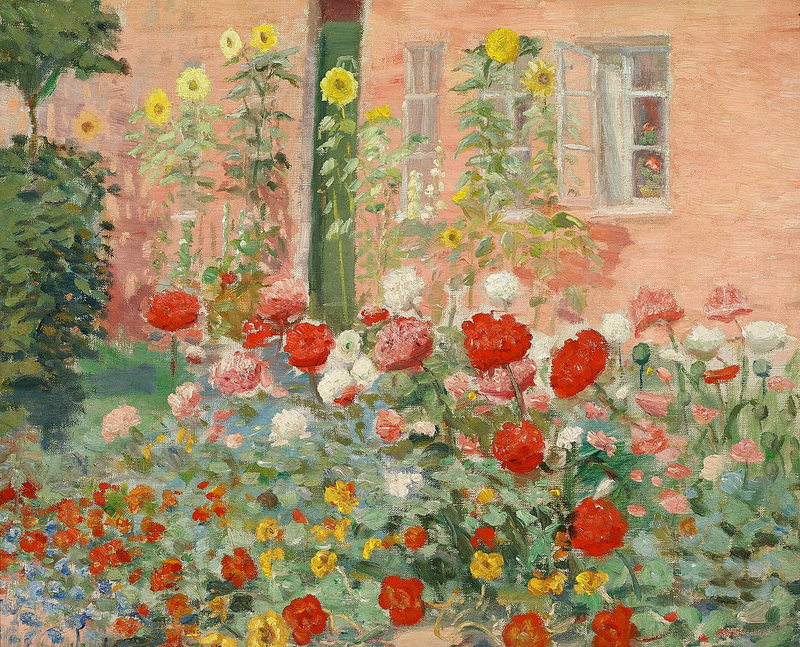 Blomster i haven hos familien Ancher på Markvej i Skagen. - Anna Ancher