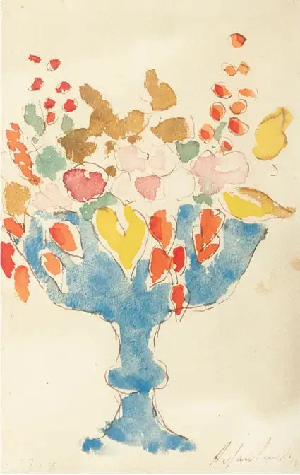 Blomster i en blå vase - Alexej von Jawlensky