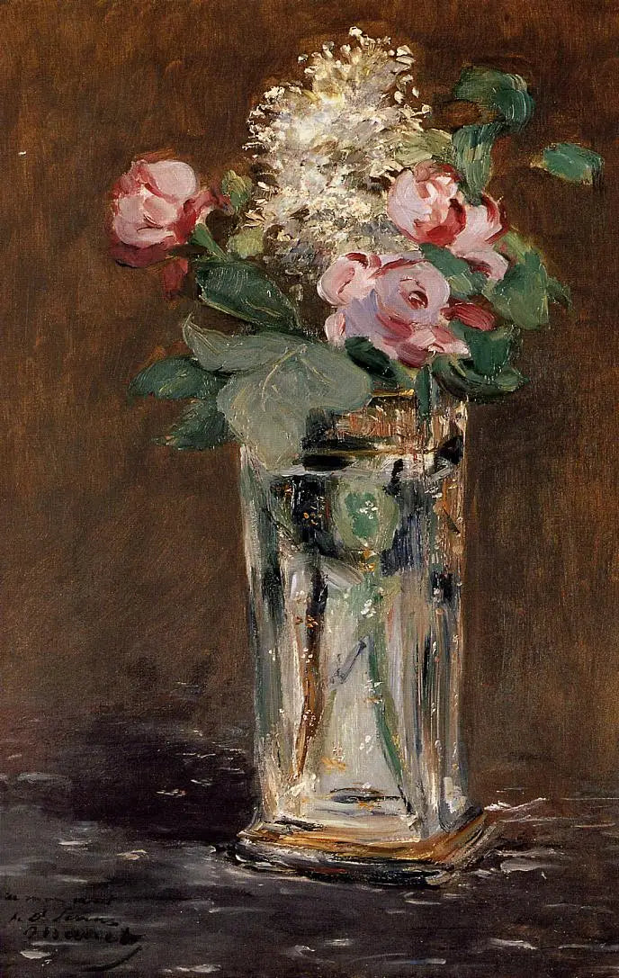 Blomster i en krystalvase - Édouard Manet
