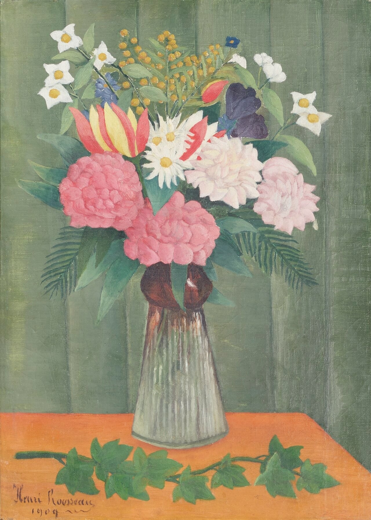 Blomster i en vase - Henri Rousseau