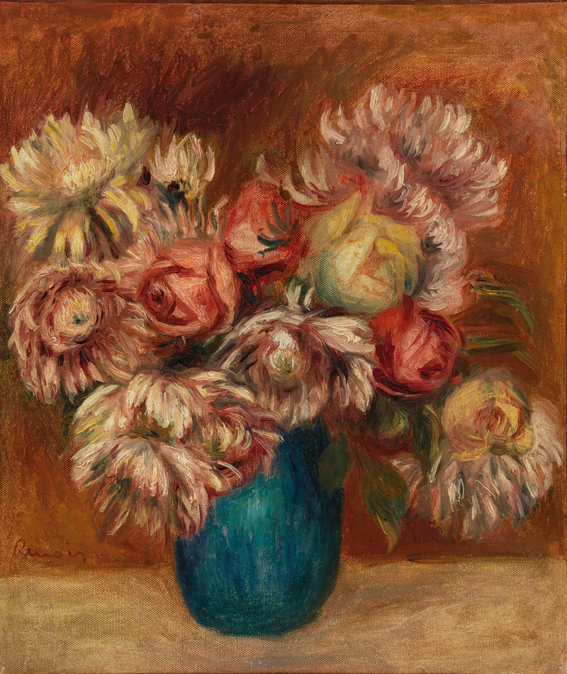 Blomster i en grøn vase - Pierre-Auguste Renoir