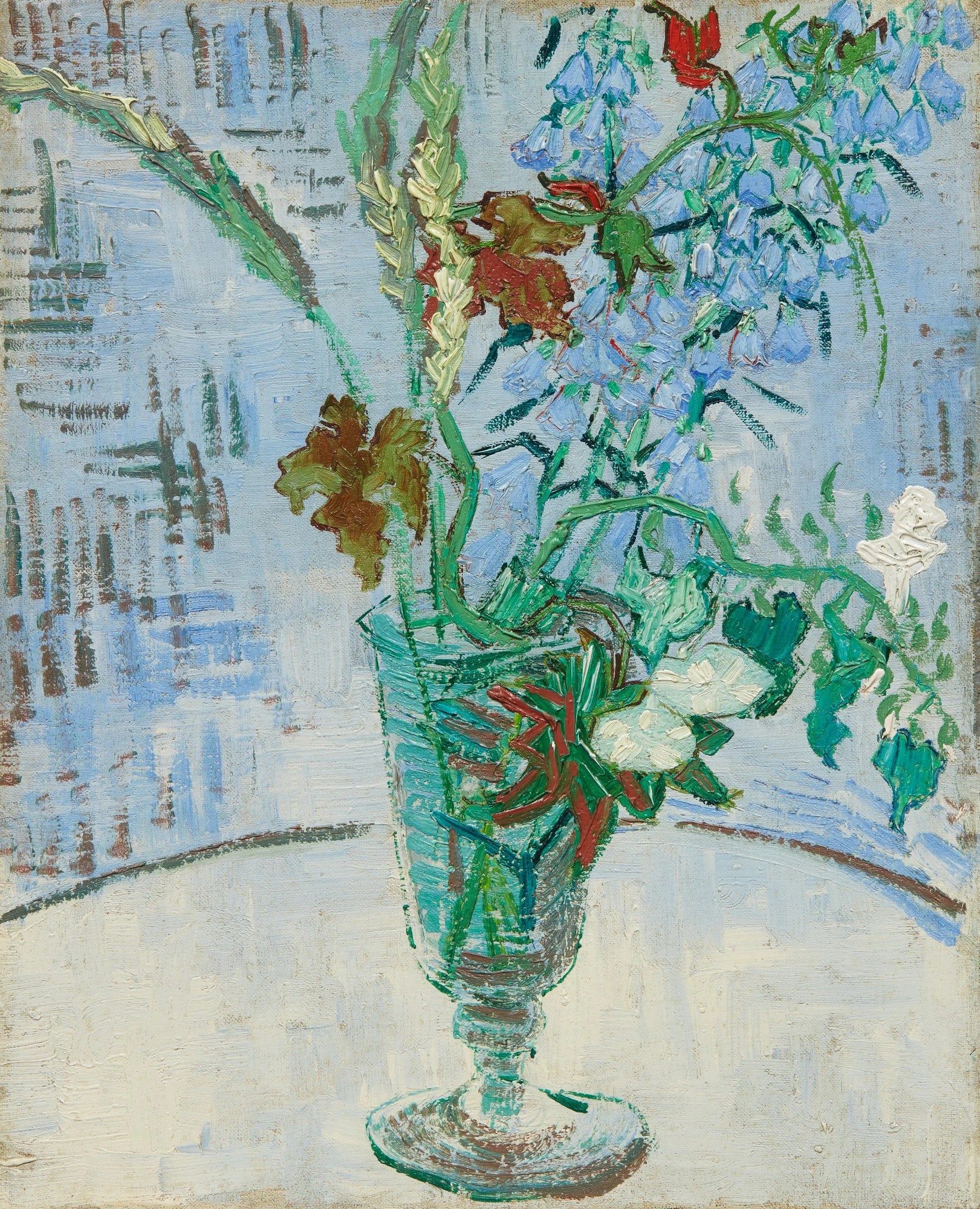Fleurs dans un verre de Vincent van Gogh, Auvers-sur-Oise, F589