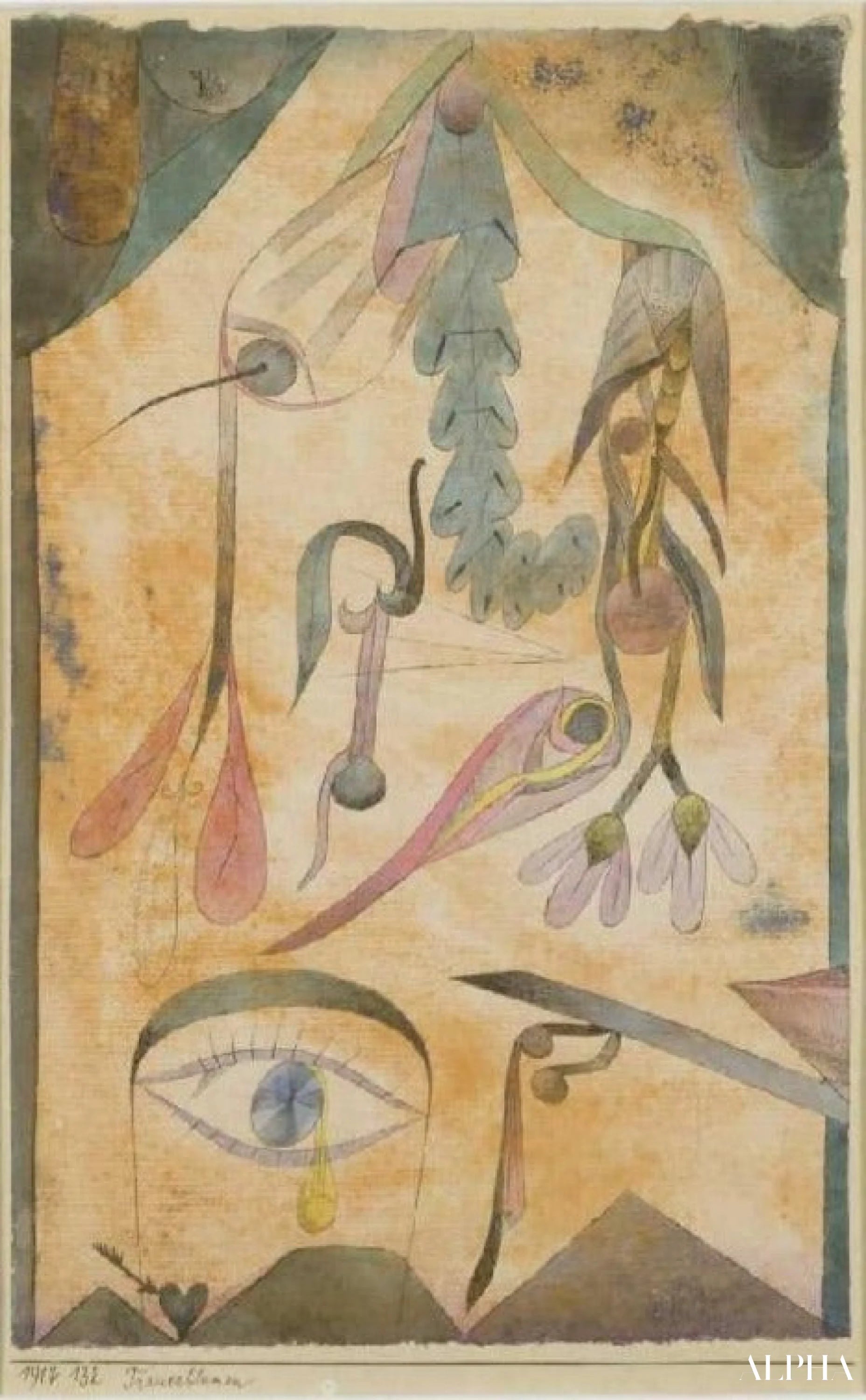 Sorgblomster - Paul Klee - Reproduktioner af malerier og højkvalitets malerier