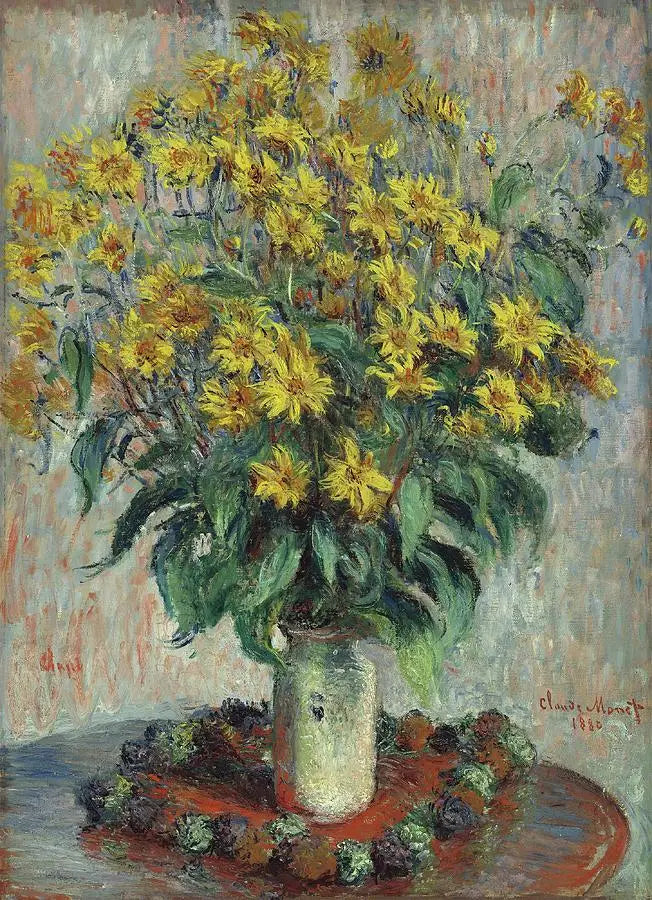 Fleurs de topinambour - Claude Monet image 1 tableau peint à l’huile sur toile