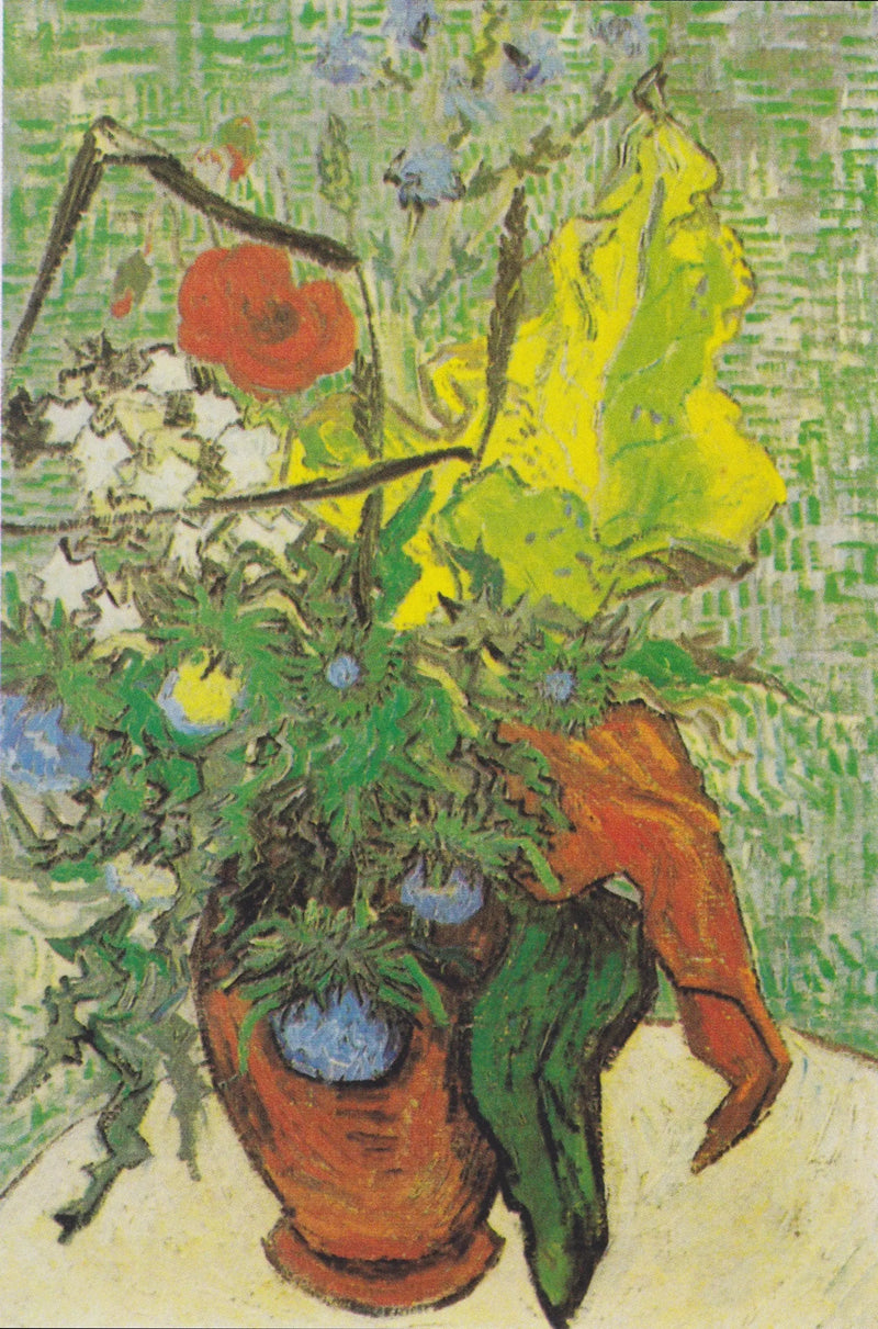 Vilde blomster og tistler i en vase - Vincent van Gogh