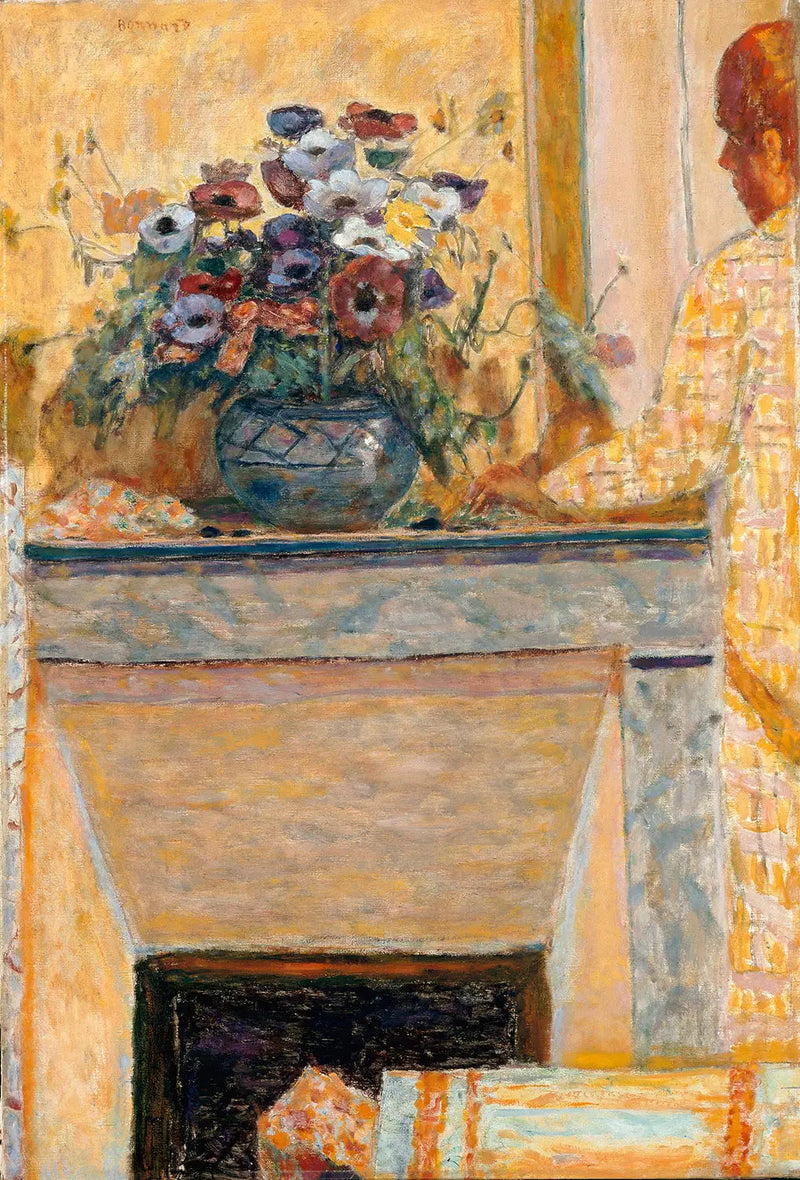 Blomster på en pejs i Cannet - Pierre Bonnard