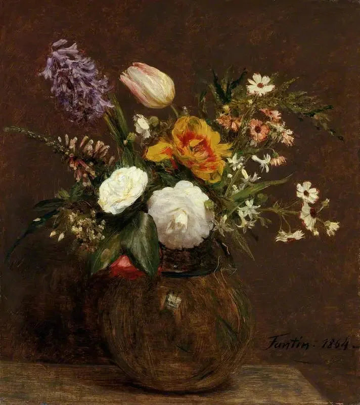 Blomster: Tulipaner, Kamelier og Jacinther - Henri Fantin-Latour